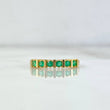 Anillo Carril Separador 2.15gr / T6 3/4 / Esmeraldas 22pts Oro Amarillo (Joya)