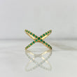 Anillo X 3.5gr / T7 1/2 / Esmeraldas 46pts Oro Amarillo (Joya) ©