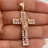 Dije Cruz Rosario Virgen Guadalupe 6gr / 4.5cm / Oro Rosa 18K %