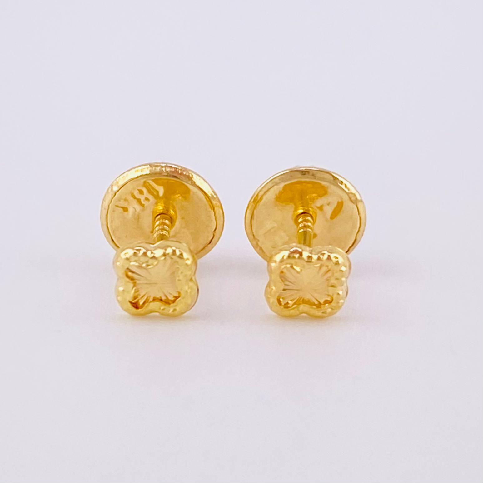 Topos Trébol Diamantado 0.4g / 3.5mm Oro Amarillo 18K