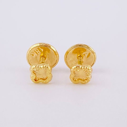 Topos Trébol Diamantado 0.4g / 3.5mm Oro Amarillo 18K