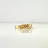 Anillo Solitario X 3.9gr / T5 / Circones Blancos Oro Amarillo