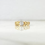 Anillo Solitario X 3.9gr / T5 / Circones Blancos Oro Amarillo