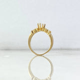 Anillo Solitario X 3.9gr / T5 / Circones Blancos Oro Amarillo