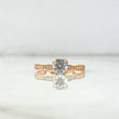 Anillo Solitario Petalos 1.9gr / T7 1/2 / Circones Blancos Oro Rosa