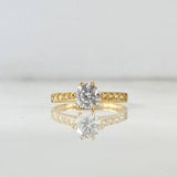 Anillo Solitario Churumbela 2gr / T6 / Circones Blancos Oro Amarillo