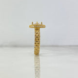 Anillo Solitario Halo Circulo 3.7gr / T9 / Circones Blancos Oro Amarillo