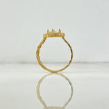 Anillo Solitario Halo Circulo 3.7gr / T9 / Circones Blancos Oro Amarillo