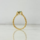 Anillo Solitario Halo Ovalado 2.65gr / T8 1/2 / Circones Blancos Verde Oro Amarillo