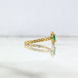 Anillo Solitario Halo Ovalado 2.65gr / T8 1/2 / Circones Blancos Verde Oro Amarillo