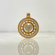 Dije Corazon Rustico 7.15gr / 3.3cm / Circones Blancos Oro Amarillo