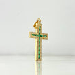 Dije Cruz Latina 7.55gr / 5cm / Circones Blancos Verdes Oro Amarillo