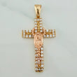 Dije Cruz Rosario Virgen Guadalupe 6.1gr / 4.5cm / Dos Oros Amarillo Rosa 18K