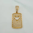 Dije Placa Corazon 3.2gr / 3.1cm / Oro Amarillo 18K %