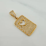 Dije Placa Corazon 3.2gr / 3.1cm / Oro Amarillo 18K %