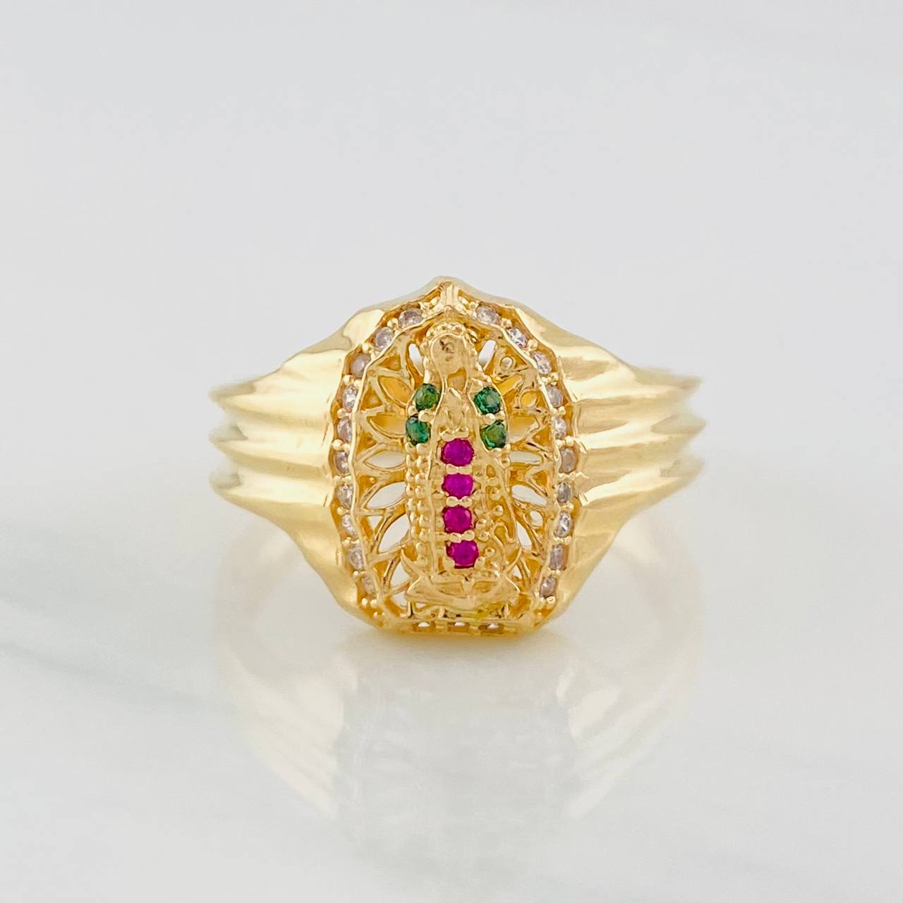 Anillo Virgen de Guadalupe 4.4g / T7 Oro Amarillo 18K