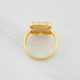 Anillo Oso Diamantado 3.55g / T6 3/4 Dos Oros Amarillo Blanco 18K