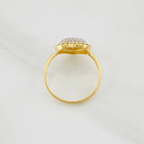 Anillo Corazón Tupido 2.6g / T6 3/4 Dos Oros Amarillo Blanco 18K