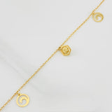 Tobillera Aro Seguido Figuras 2.45g / 24.7cm / 1.04mm Oro Amarillo 18K