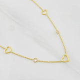 Cadena Aro Seguido Circulo Corazón 3.7g / 45cm / 1.18mm Oro Amarillo 18K