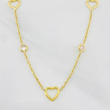 Cadena Aro Seguido Circulo Corazón 3.7g / 45cm / 1.18mm Oro Amarillo 18K