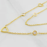 Cadena Aro Seguido Circulo Corazón 3.7g / 45cm / 1.18mm Oro Amarillo 18K