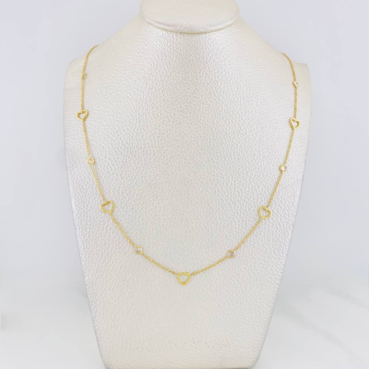 Cadena Aro Seguido Circulo Corazón 3.7g / 45cm / 1.18mm Oro Amarillo 18K