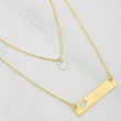 Cadena Aro Seguido Placa Corazón 2.4g / 45cm / 0.86mm Dos Oros Amarillo Blanco 18K