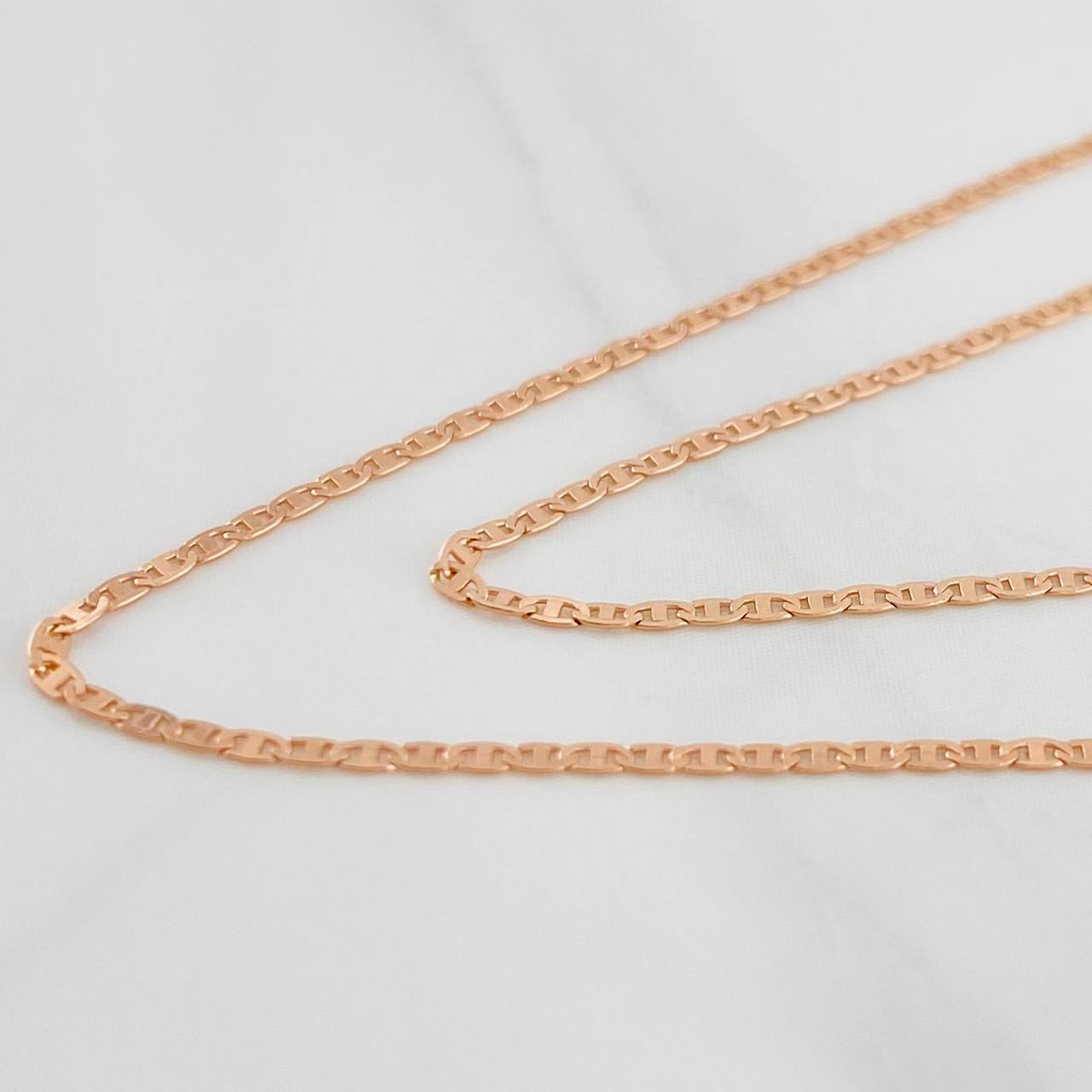 Cadena Escalera 1.1g / 40cm / 1.09mm Oro Rosa 18K