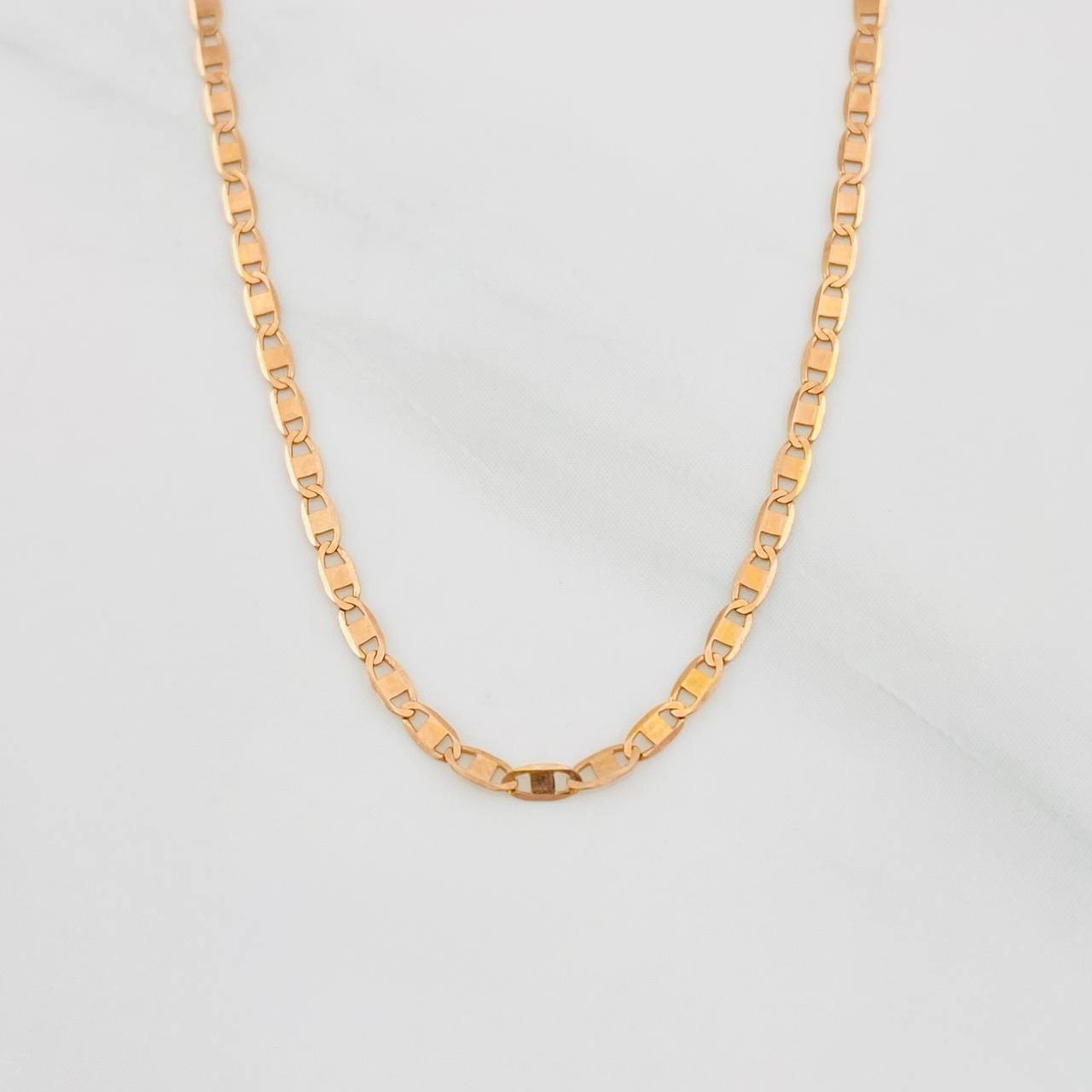 Cadena Escalera Plana 1.3g / 40cm / 1.39mm Oro Rosa 18K