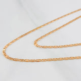 Cadena Escalera Plana 1.3g / 40cm / 1.39mm Oro Rosa 18K
