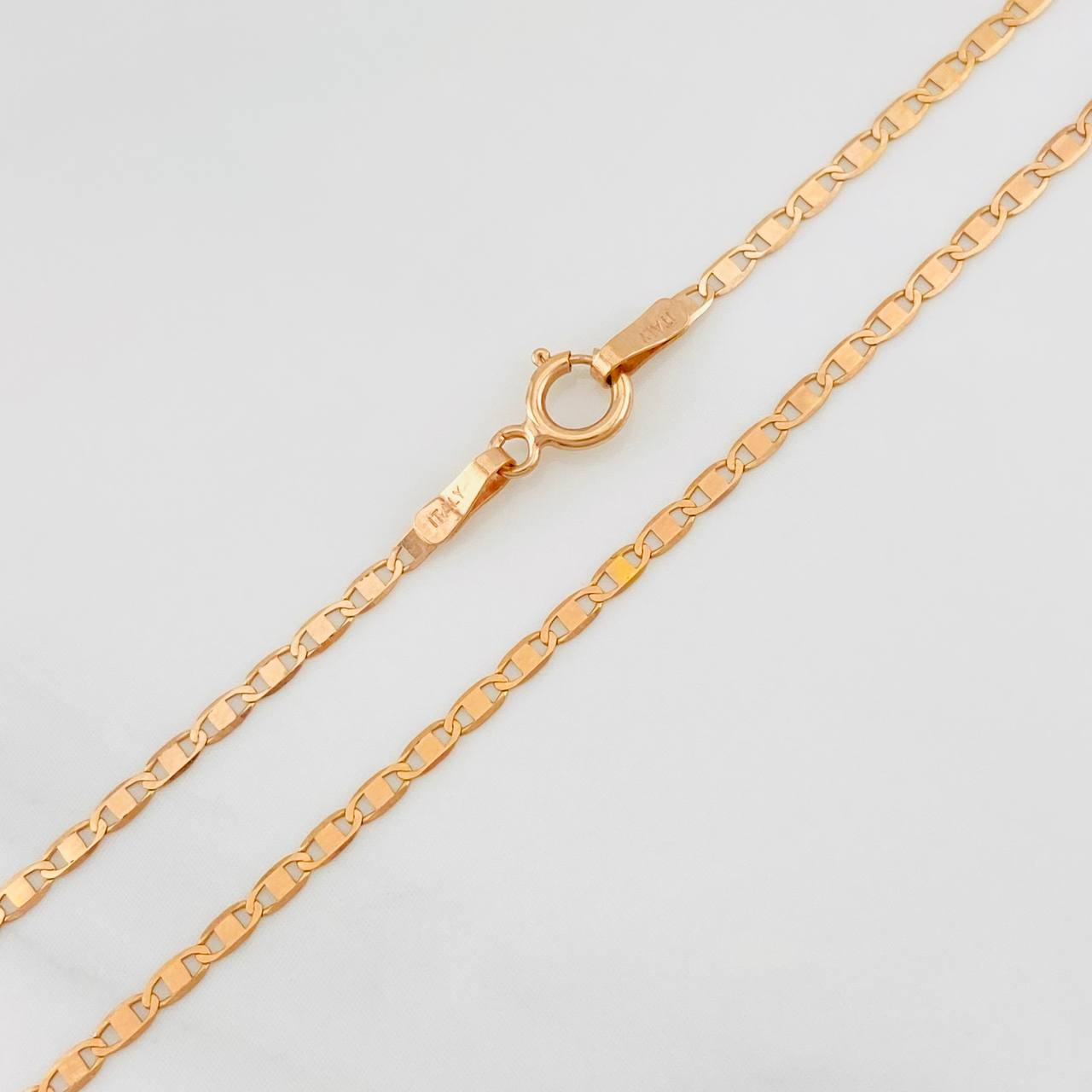Cadena Escalera Plana 1.3g / 40cm / 1.39mm Oro Rosa 18K