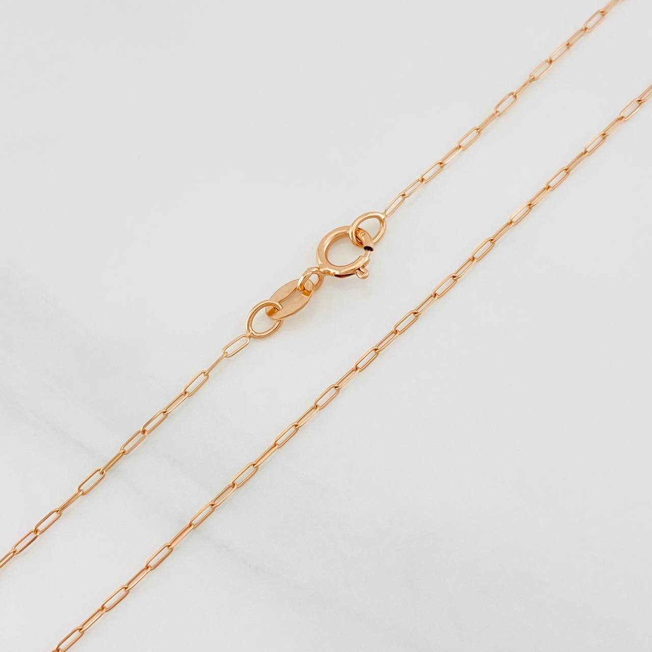 Cadena Cajón 1g / 50cm / 1mm Oro Rosa 18K