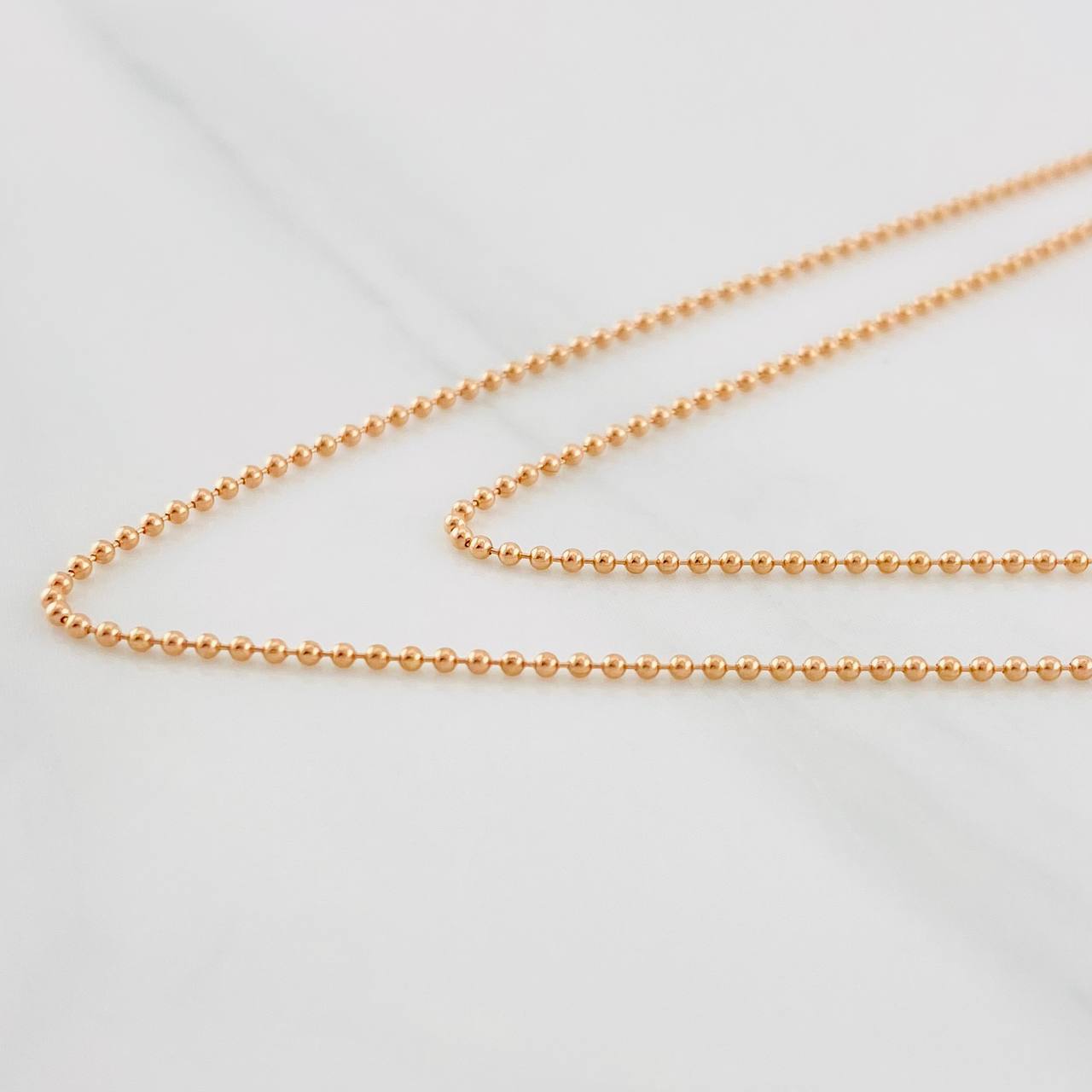 Cadena Militar 2g / 50cm / 1.02mm Oro Rosa 18K