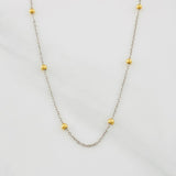 Cadena Aro Seguido Bolas 1.2g / 45cm / 0.79mm Dos Oros Amarillo Blanco 18K