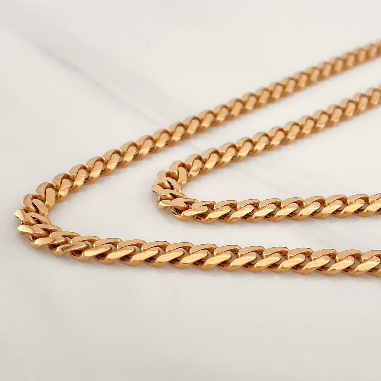 Cadena Cubana Infinito 18.95g / 60cm / 4.92mm Oro Rosa 18K