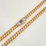Cadena Cubana Infinito 19.5g / 60cm / 4.94mm Dos Oros Blanco Rosa 18K