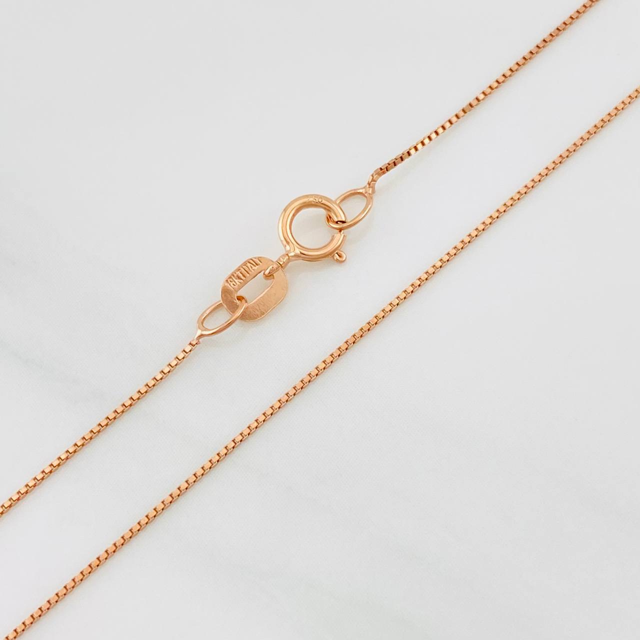 Cadena Veneciana 1g / 50cm / 0.55mm Oro Rosa 18K