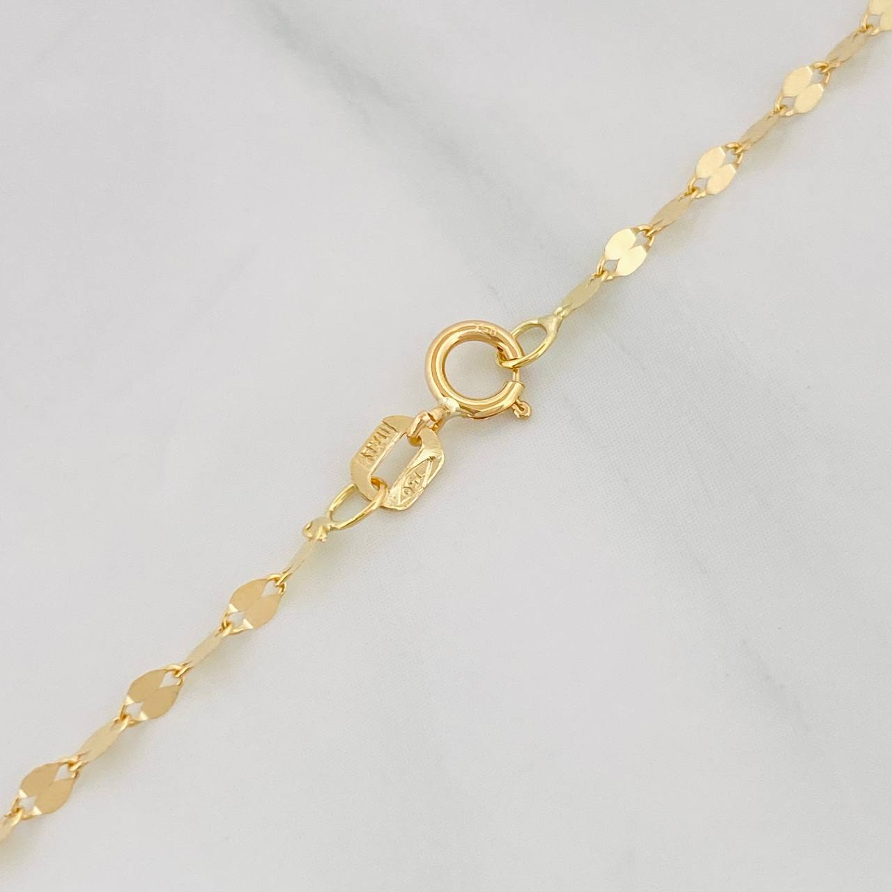 Cadena Flor Espejo 1.05g / 45cm / 1.7mm Oro Amarillo 18K