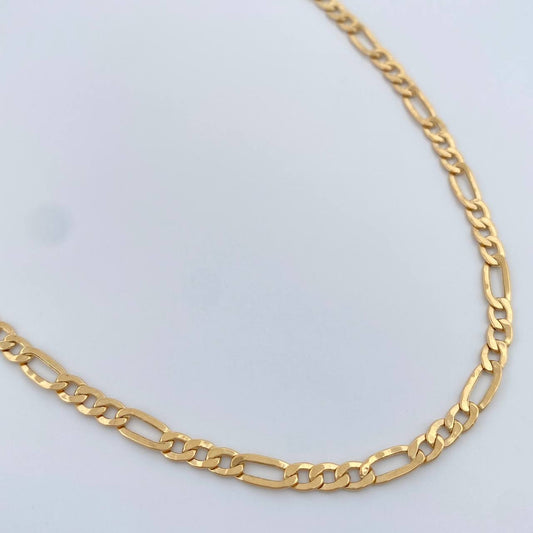 Cadena Figaro 5.4gr / 60.5cm / 3.31mm Oro Amarillo +1 18K $