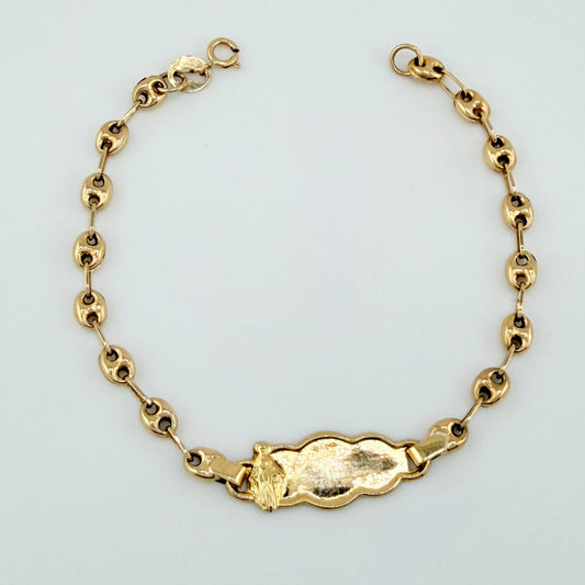 Pulso Bebé Placa GC 1.85gr / 14cm-3.5mm Oro Amarillo 18K