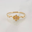 Anillo Flores 1.3 g / T7 1/4 Oro Amarillo 18K