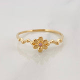 Anillo Flores 1.3 g / T7 1/4 Oro Amarillo 18K