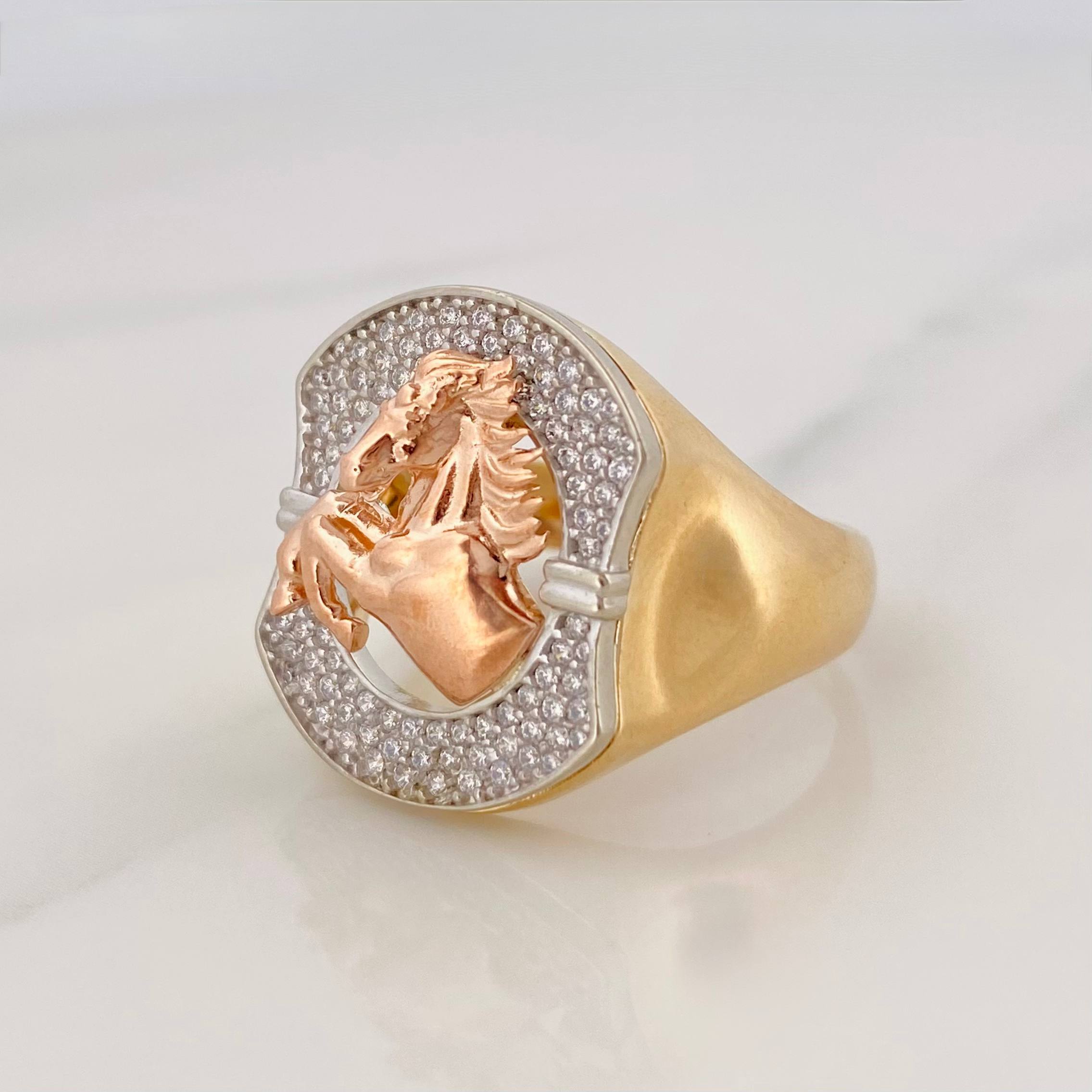 Anillo Caballo 8 g / T10 Tres Oros 18K
