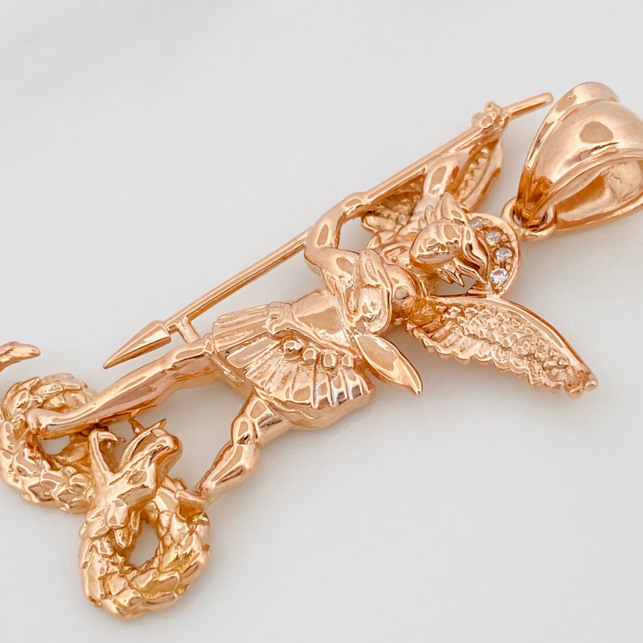 Dije San Miguel Arcangel 9.9 g / 4.5 cm Oro Rosa 18K