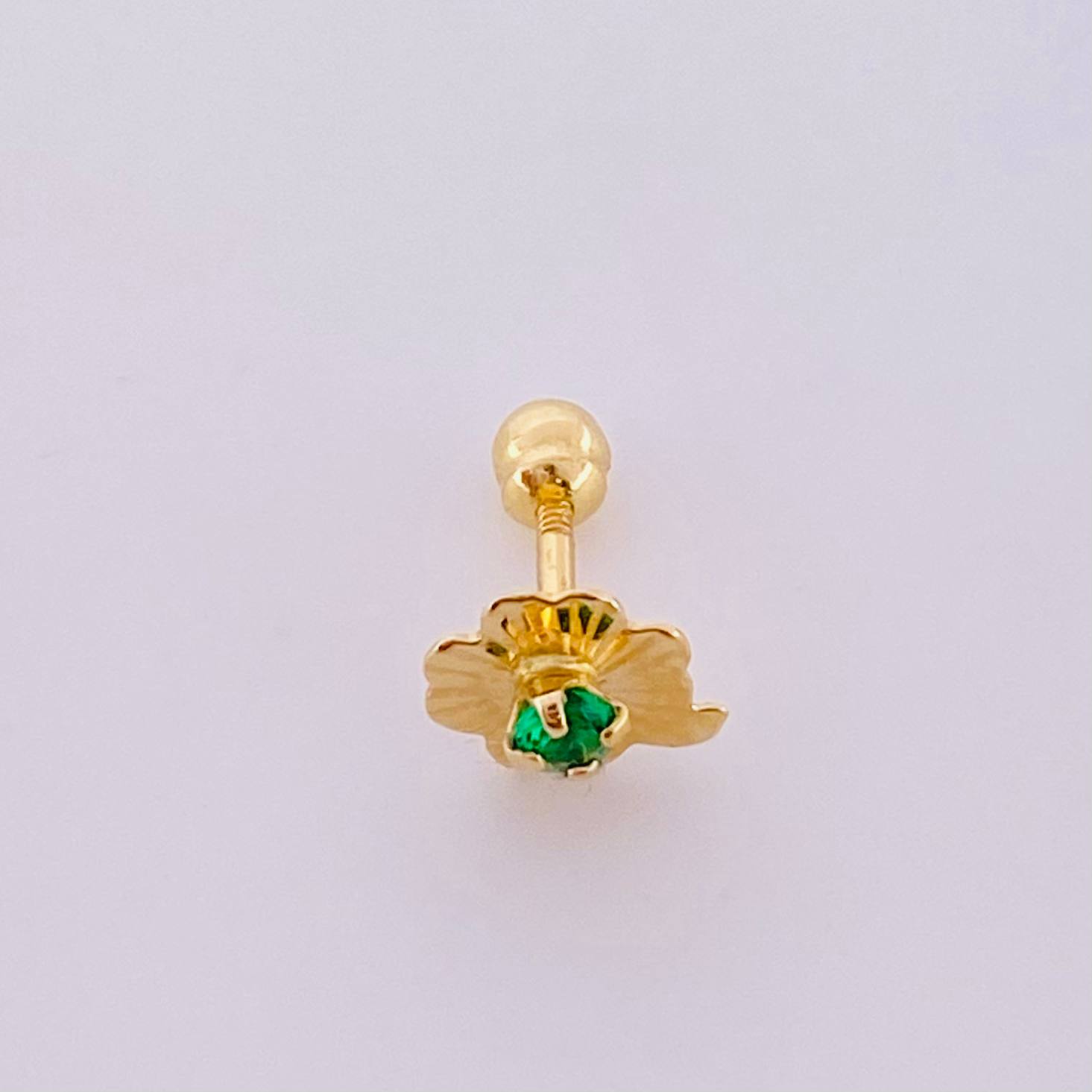 Piercing Trebol Chispa Central 0.45g / 1.1cm Oro Amarillo 18K