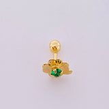 Piercing Trebol Chispa Central 0.45g / 1.1cm Oro Amarillo 18K