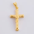 Dije Cruz Cristo Cuatro Destellos Mate 1.25g / 3.4cm Oro Amarillo 18K