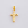 Dije Cruz Cristo Puntas Planas Mate 0.5g / 2.2cm Oro Amarillo 18K