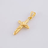 Dije Cruz Cristo Puntas Planas Mate 0.55g / 2.2cm Oro Amarillo 18K